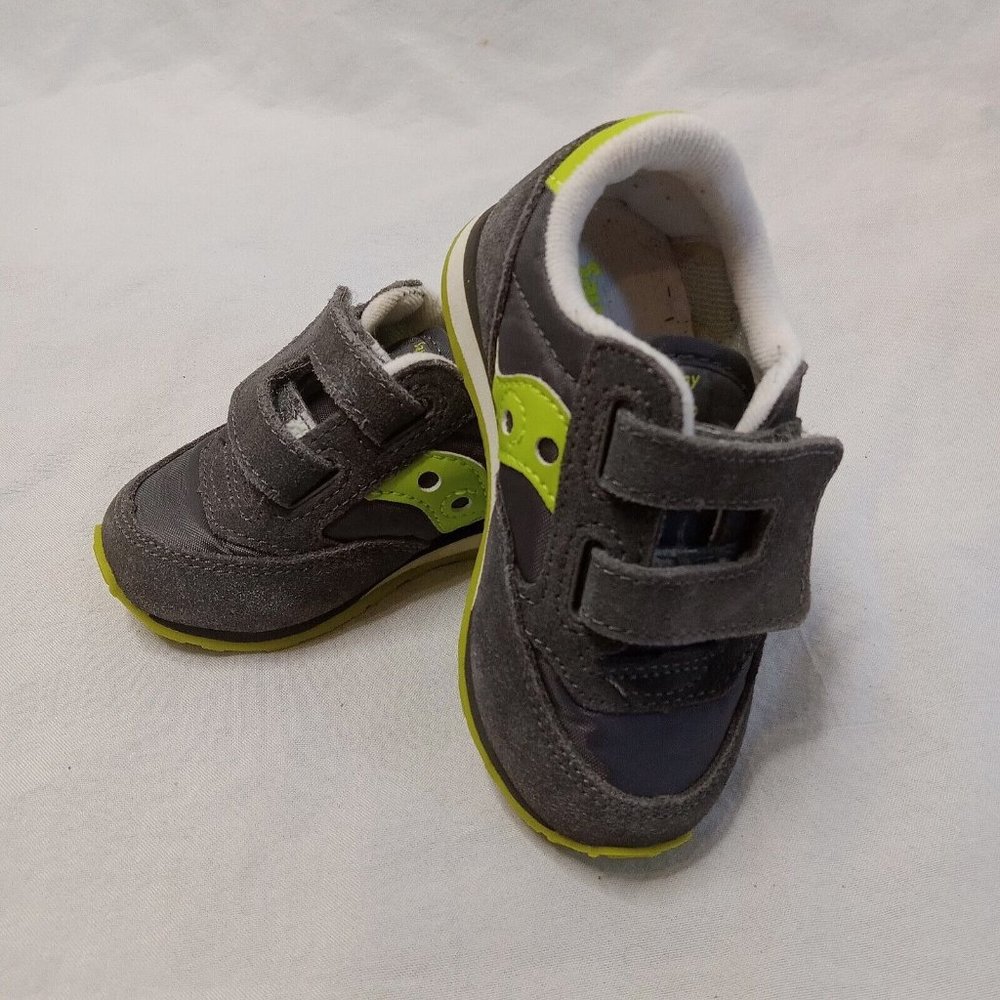 SAUCONY Toddler Boy's Size 5 M Baby Jazz H & L Low Pro Hook & Loop Gray Sneakers